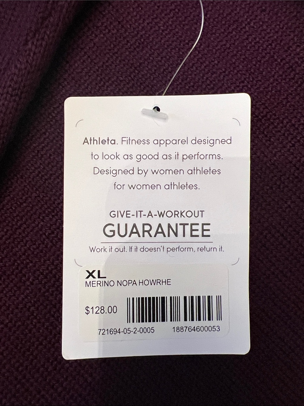 Athleta Purple Hooded Tunic Sweater with Gray Sleeve Panels - Picture 9 of 10